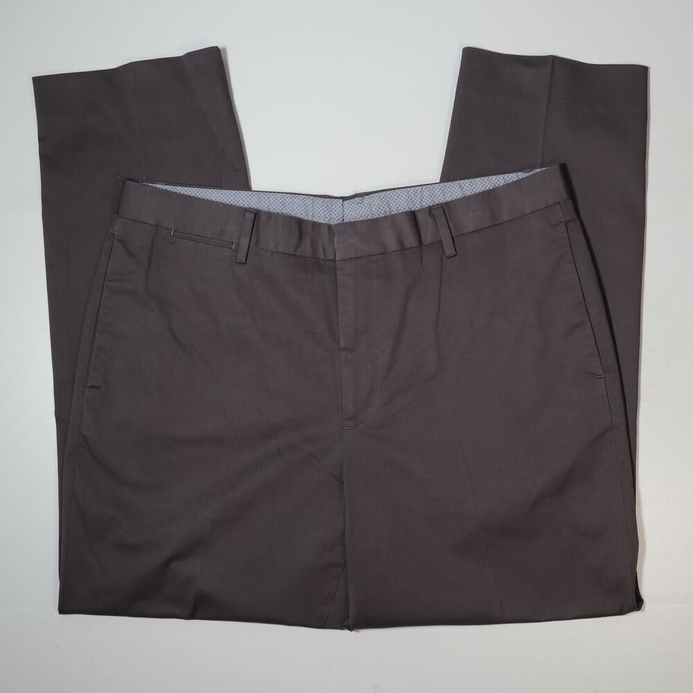 Bonobos Manteco Italian Fabric Straight Leg Chino Pants Gray Stretch Mens 38x32